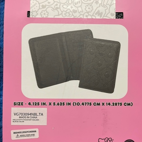 Hello Kitty Embossed Black Passport Cover - Picture 3 of 5